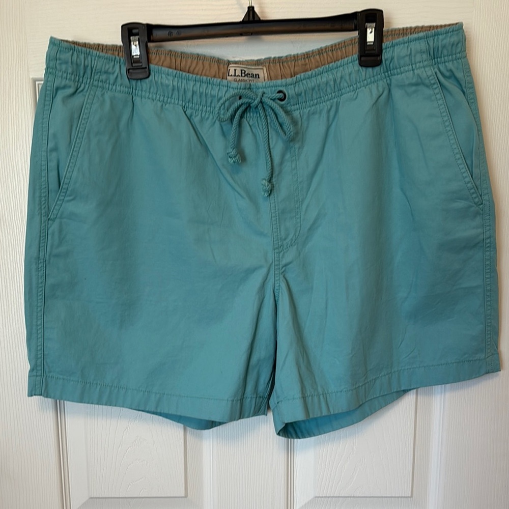 L.L. Bean Teal Dock Shorts 100% Cotton 6” inseam Size XL-REG